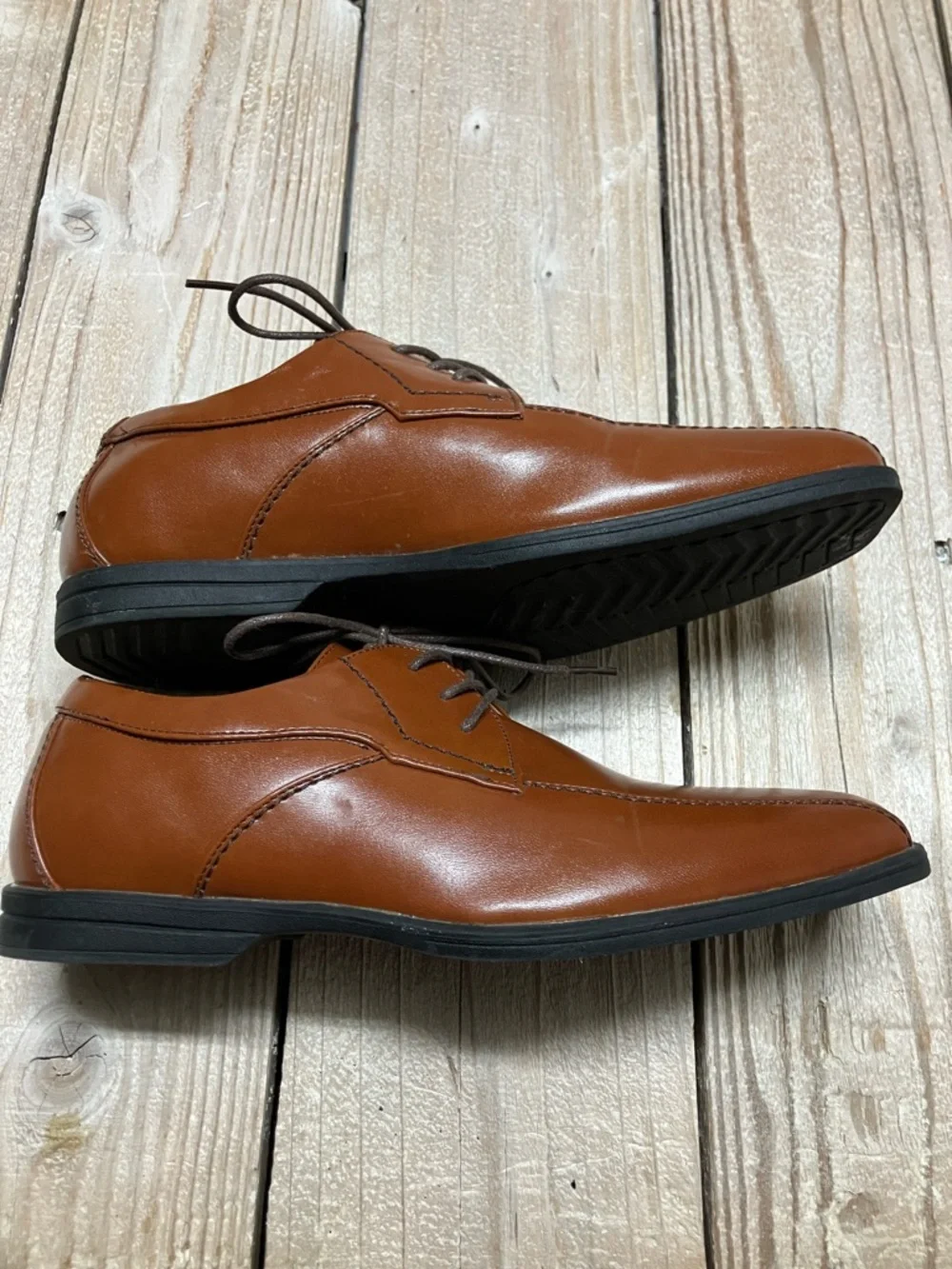 Florsheim Men's Tan Leather Lace-Up Dress Shoes